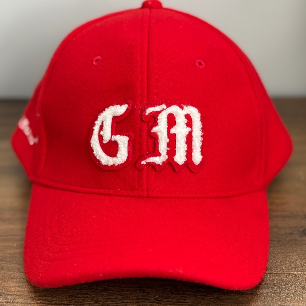 GRAND MARNIER Strapback MENS Baseball Cap Hat Felt Red Cognac Liqueur Emroidered